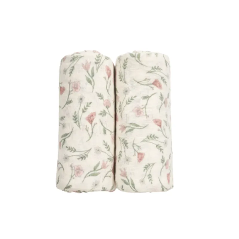Flower Swaddle - 2-pack - Pre-washed Hydrofiel - 120x120cm de Meyco en Multicolore – photo produit 2 sur 3