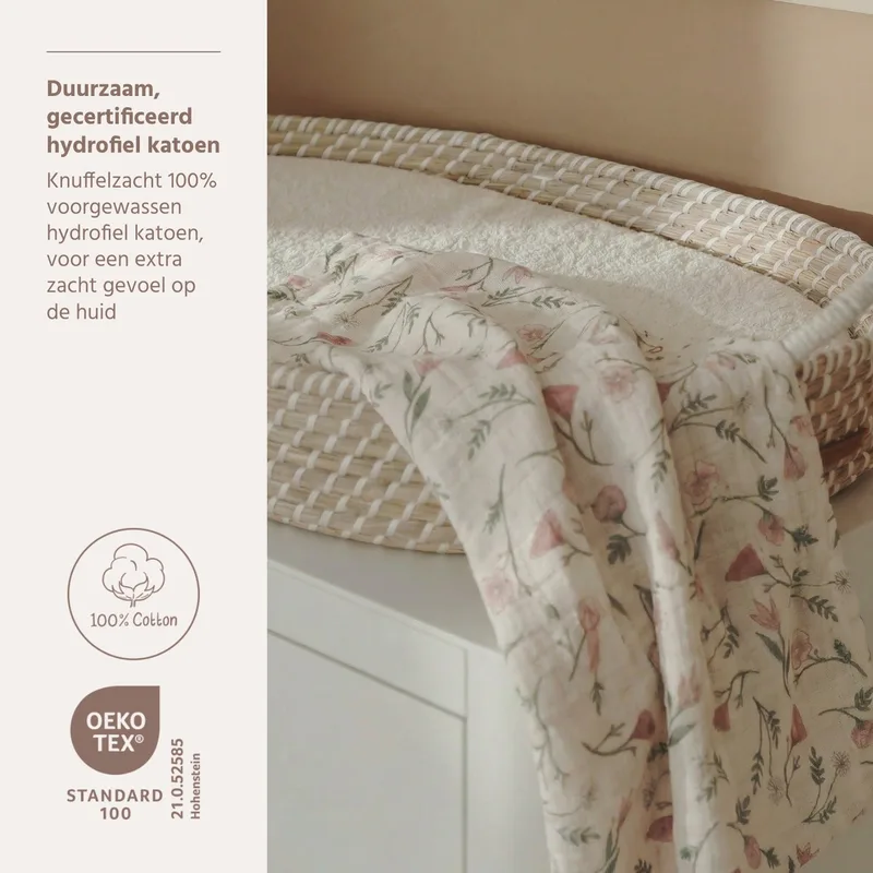 Flower Swaddle - 2-pack - Pre-washed Hydrofiel - 120x120cm de Meyco en Multicolore – photo produit 3 sur 3