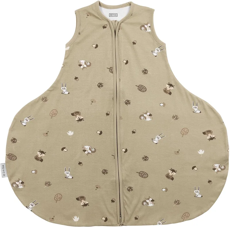 Forest Animals Baby Slaapzak Heupdysplasie - 70cm - 0.5 TOG fra Meyco i Sand – produktbillede