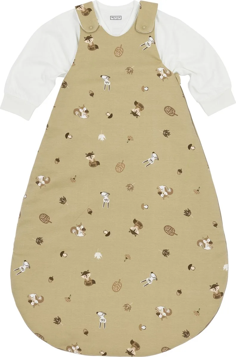 Forest Animals baby slaapzak rond tweedelig - 50/56 - 2.5 TOG van Meyco in Sand – productfoto