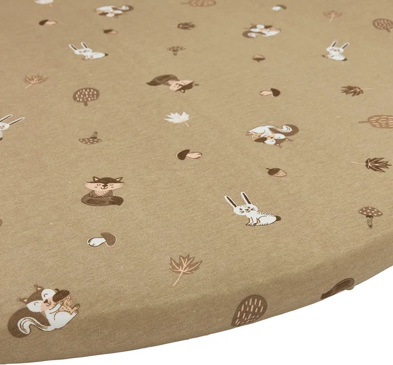 Forest Animals Hoeslaken Boxmatras Rond - Sand - 90/95cm by Meyco in Sand Forest Animals – product photo