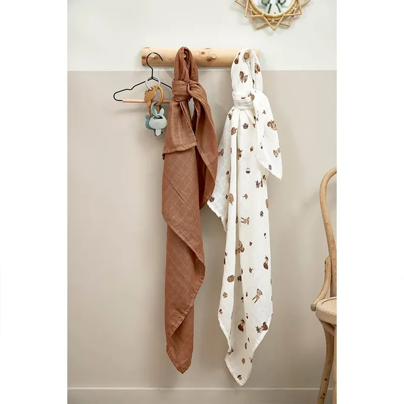 Forest Animals swaddle - 2-pack - hydrofiel - 120x120cm by Meyco in Toffee – product photo 5 of 5