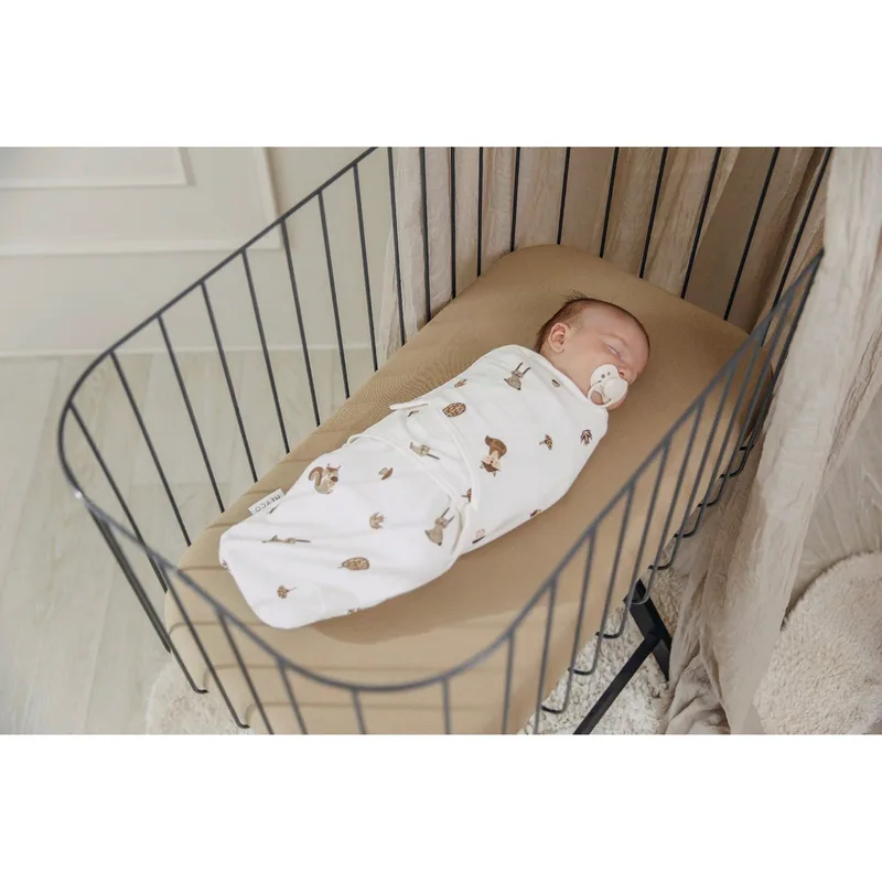 Forest Animals Swaddlemeyco Inbakerdoek - Sand - 0-3 Maanden - 2-pack von Meyco in Sand, Offwhite – Produktfoto 3 von 3