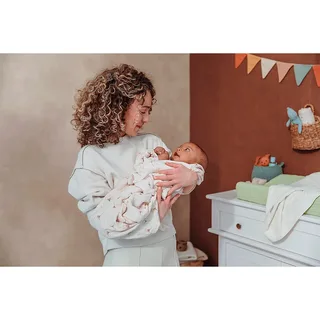 Ginkgo swaddle - 2-pack - pre-washed hydrofiel - offwhite/soft sand - 120x120cm by Meyco in Soft Sand – product photo 4 of 4