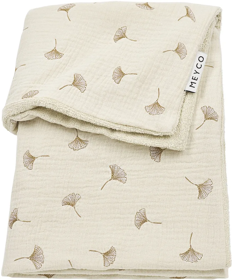 Ginkgo wiegdeken - pre-washed hydrofiel - 75x100cm - 1.5 TOG by Meyco in Soft Sand – product photo