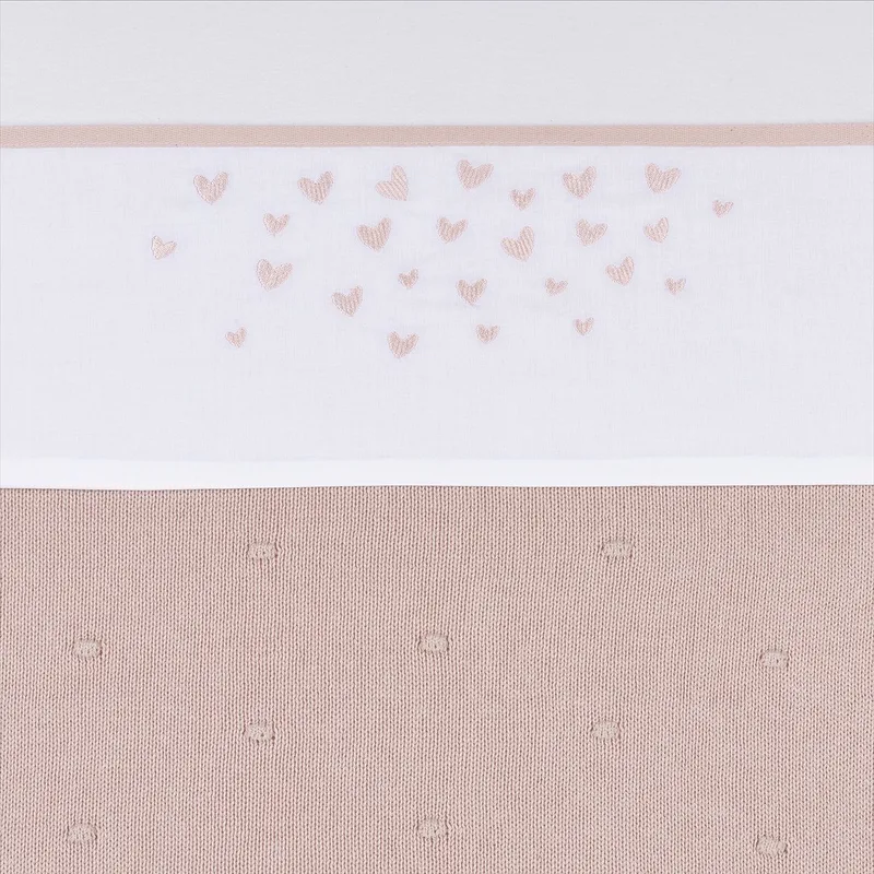 Hearts wieglaken - 75x100cm - 0.3 TOG van Meyco in Soft Pink – productfoto