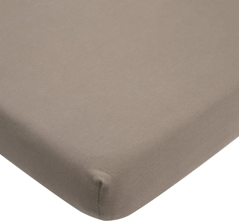 Hoeslaken - 70 x 140/150 cm - Jersey - Dark Taupe fra Meyco i Beige – produktbillede