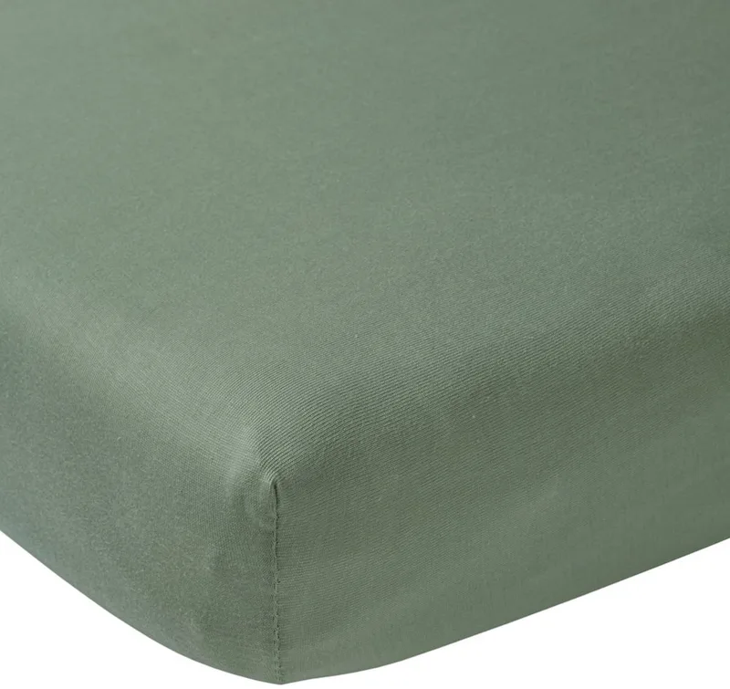 Home Uni hoeslaken eenpersoonsbed - 90x200cm van Meyco in Forest Green – productfoto