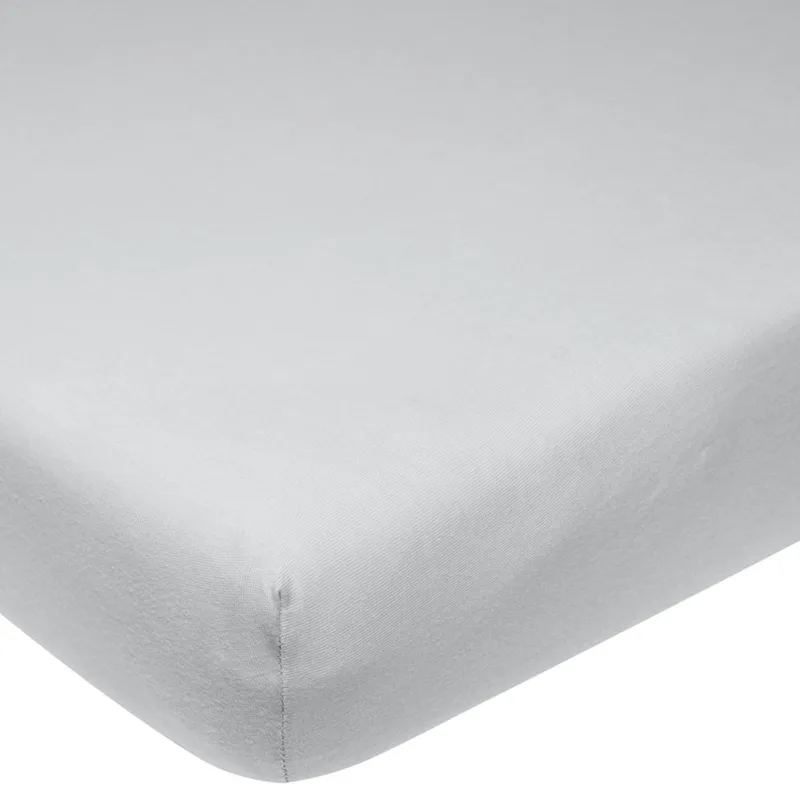 Home Uni hoeslaken eenpersoonsbed - light grey - 90x200cm van Meyco in Grijs – productfoto