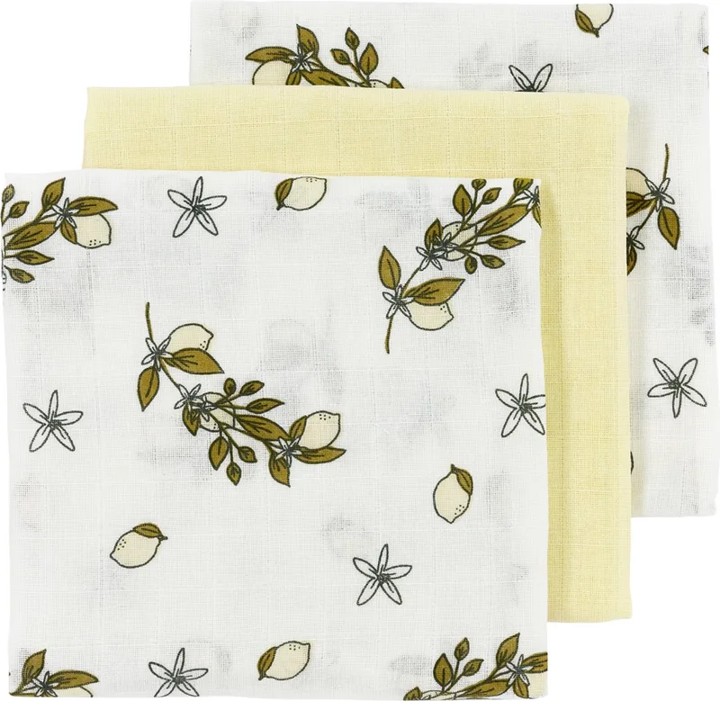hydrofiele doeken - 3-pack - soft yellow - 70x70cm von Meyco in Lemon – Produktfoto