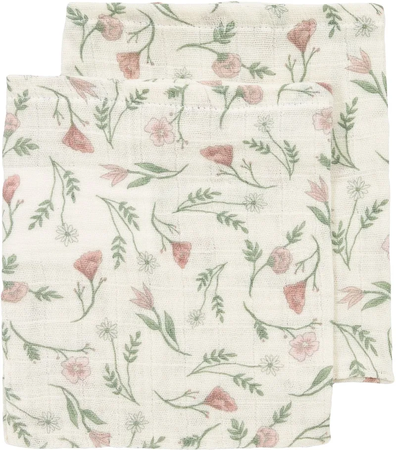 Hydrofiele doeken pre-washed 20x17cm - 2-pack by Meyco in Flower Multicolour – product photo