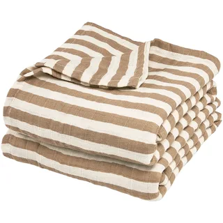 Hydrofiele doeken pre-washed 30x30cm - 2-Pack van Meyco in Fat Stripe Taupe – productfoto 2 van 2