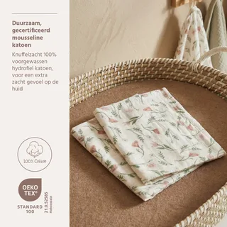 Hydrofiele doeken pre-washed 30x30cm - 2-Pack fra Meyco i Flower Multicolour – produktbillede 2 af 2