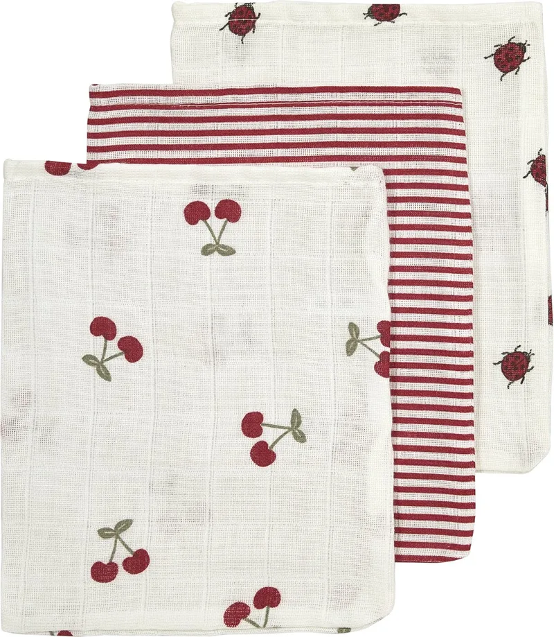 Hydrofiele Monddoekjes - 3 Stuks - 30 x 30 cm - Girly Garden de Meyco en Rouge – photo produit
