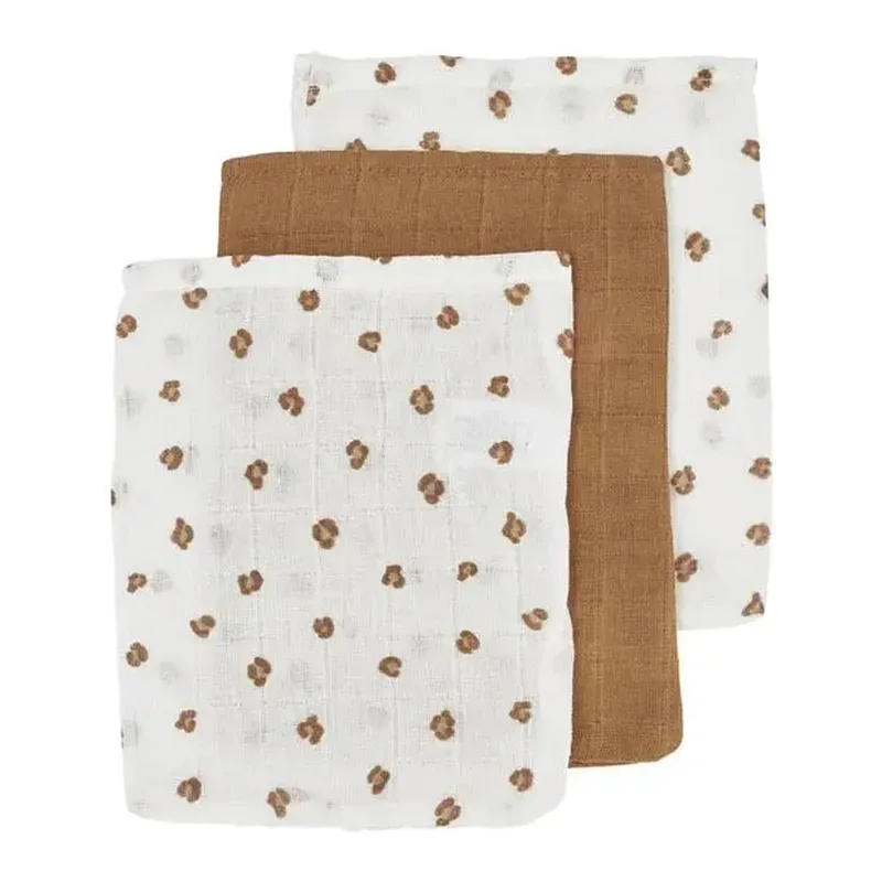 Hydrofiele Washandje 3-pack - Panther/Toffee van Meyco – productfoto