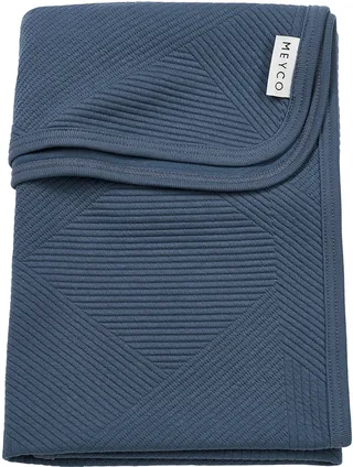 Jacquard Wiegdeken - 75x100cm - 0.5 TOG de Meyco en Indigo – photo produit 1 sur 4
