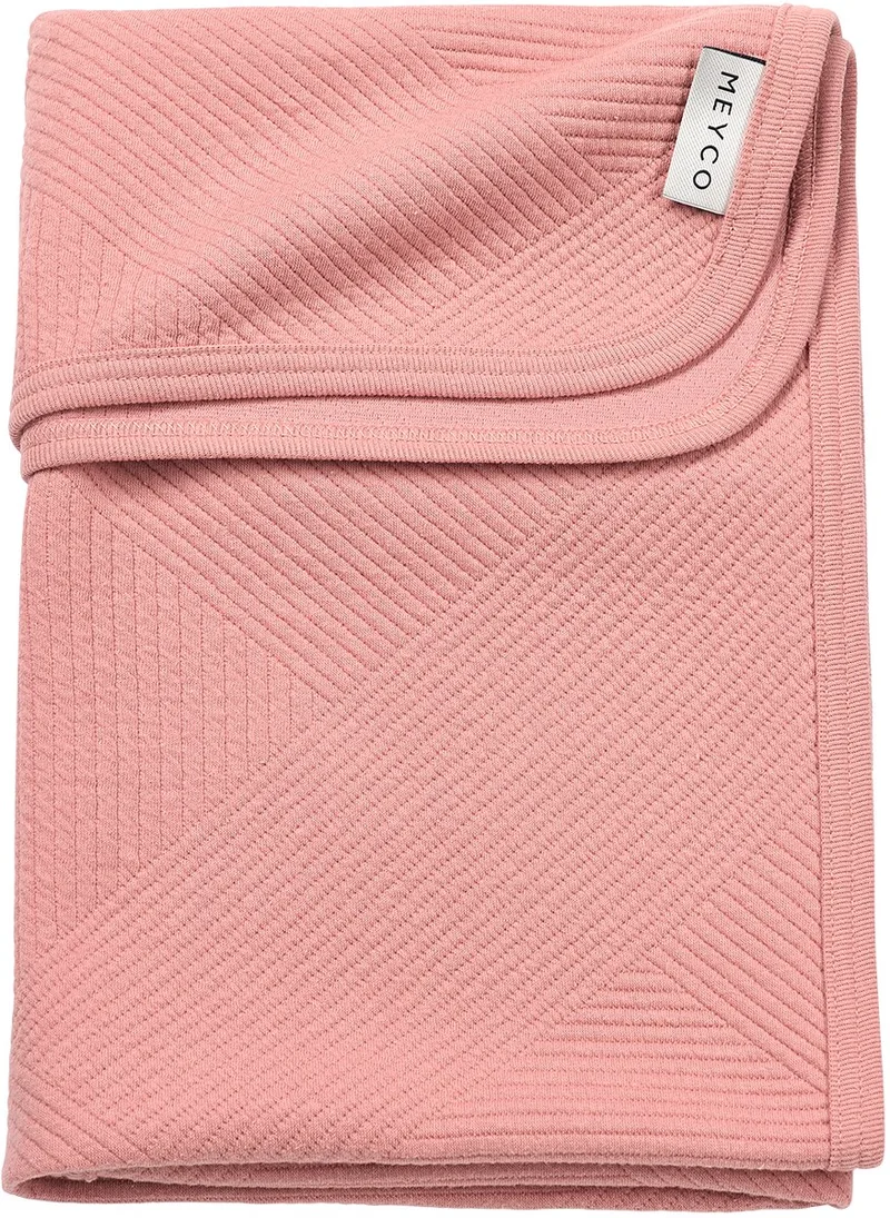 Jacquard Wiegdeken - 75x100cm - 0.5 TOG van Meyco in Rose – productfoto