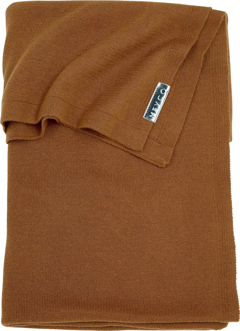 Knit basic ledikantdeken - 100x150 cm by Meyco in Camel – product photo