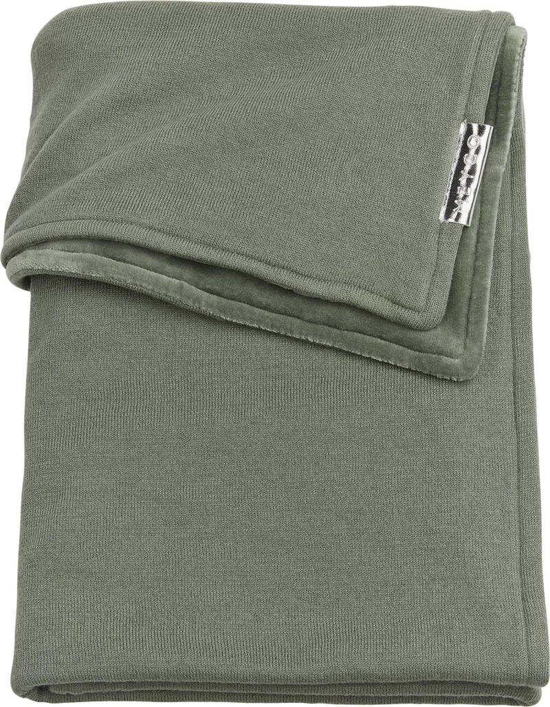 Knit Basic velvet wiegdeken - forest green - 75x100cm de Meyco en Vert – photo produit