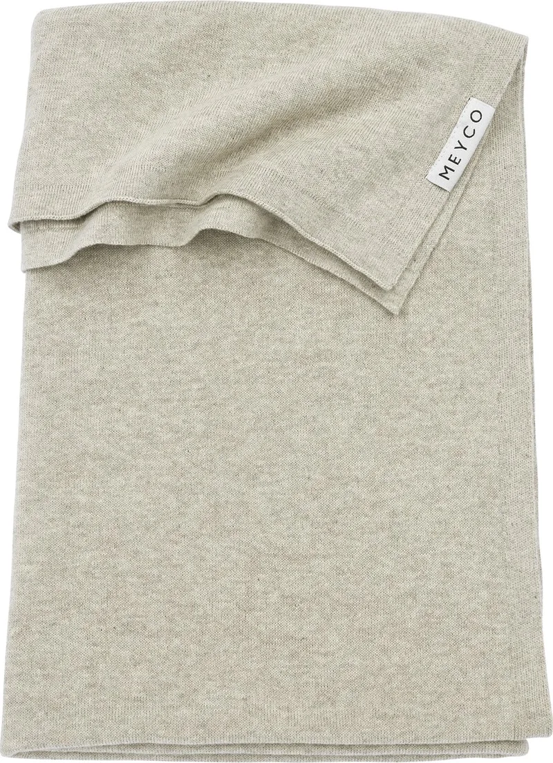 Knit Basic wiegdeken - 75x100cm - 1.0 TOG van Meyco in Sand Melange – productfoto