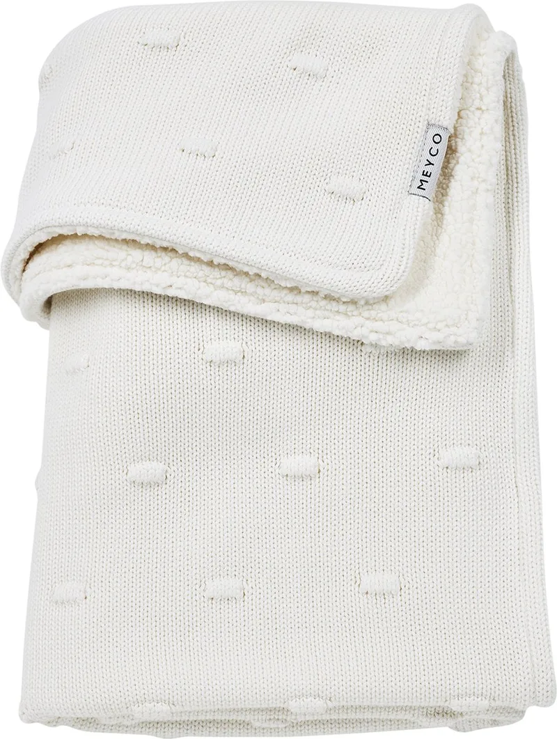 Knots teddy wiegdeken - 75x100cm - 2.0 TOG by Meyco in Offwhite – product photo