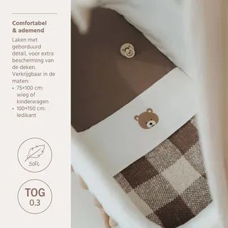 Laken Ledikant Meyco 100x150 Bear Multicolour de Meyco – photo produit 4 sur 4
