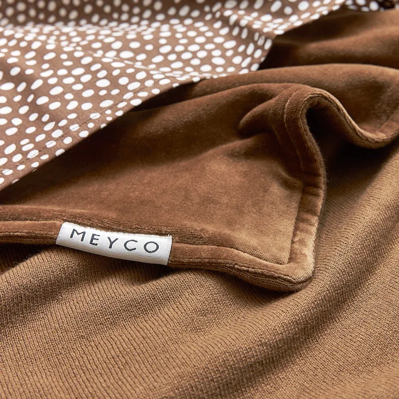 Laken Ledikant Meyco Cheetah/Uni 100x150 Chocolate 2st de Meyco – photo produit 2 sur 2