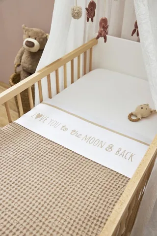 Love you to the moon & back wieglaken - 75x100cm - 0.3 TOG by Meyco in Sand – product photo 3 of 4
