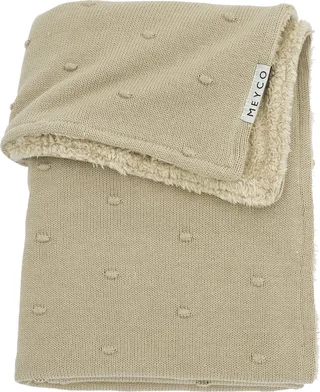 Mini Knots teddy wiegdeken - 75x100cm - 2.0 TOG van Meyco in Sand – productfoto 1 van 5