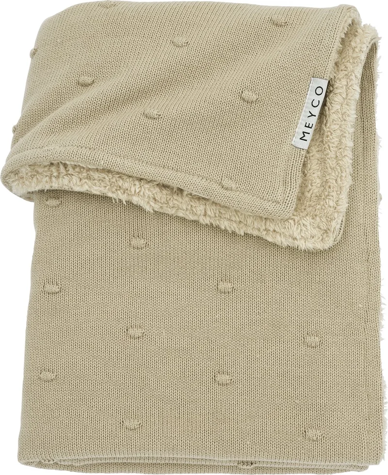 Mini Knots teddy wiegdeken - 75x100cm - 2.0 TOG by Meyco in Sand – product photo