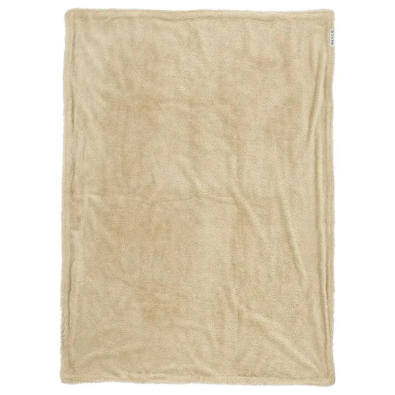 Mini Knots teddy wiegdeken - 75x100cm - 2.0 TOG van Meyco in Sand – productfoto 3 van 5