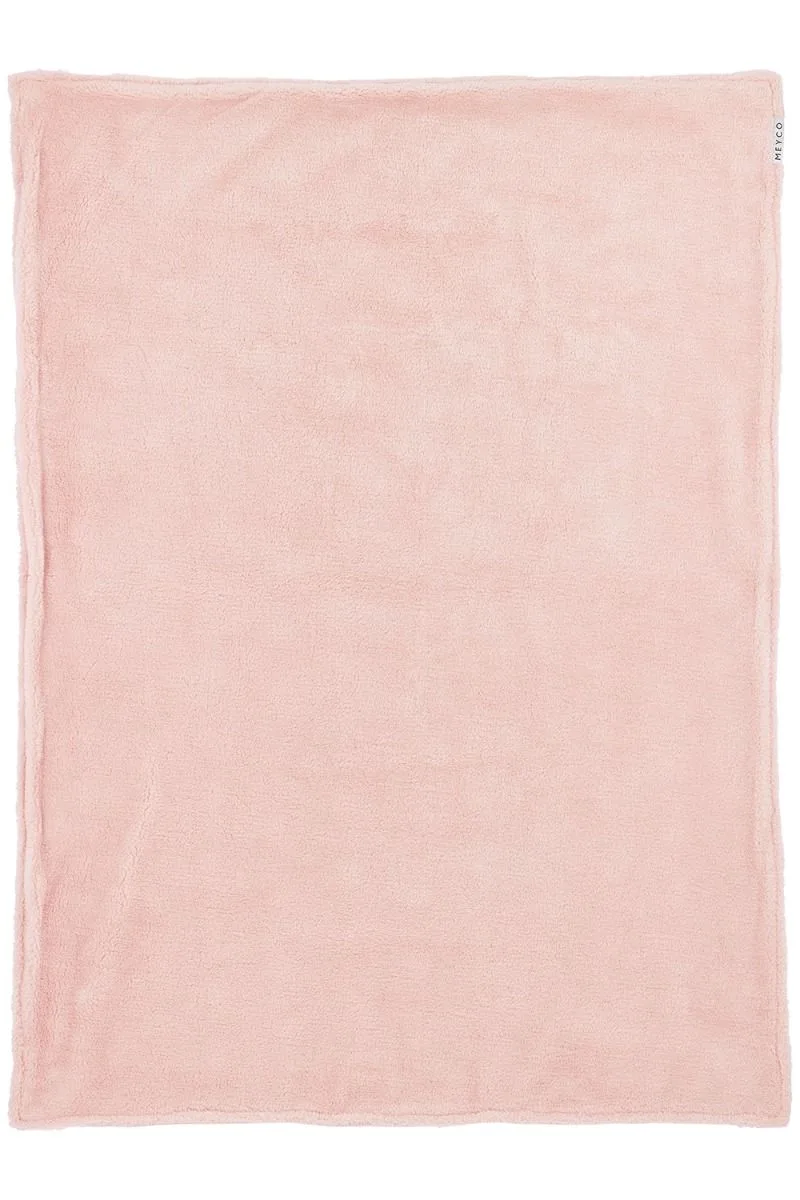 Mini Knots teddy wiegdeken - 75x100cm - 2.0 TOG van Meyco in Soft Pink – productfoto 3 van 4