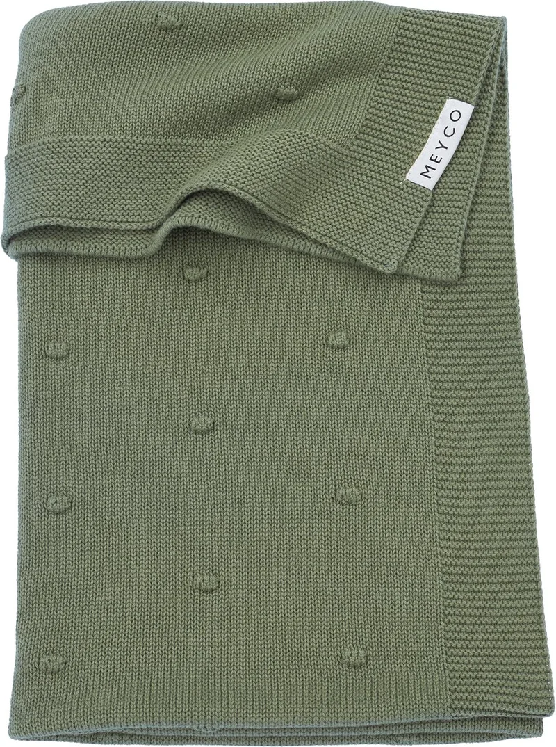 Mini Knots wiegdeken - 75x100cm - 1.0 TOG by Meyco in Forest Green – product photo