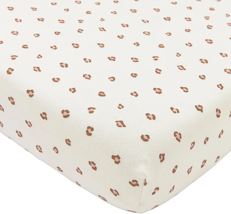 Mini Panther Hoeslaken Wieg - Soft Pink - 40x80/90cm van Meyco in Mini Panther Soft Pink – productfoto