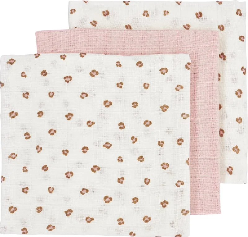 Mini Panther hydrofiele doeken - 3-pack - 70x70cm by Meyco in Soft Pink – product photo