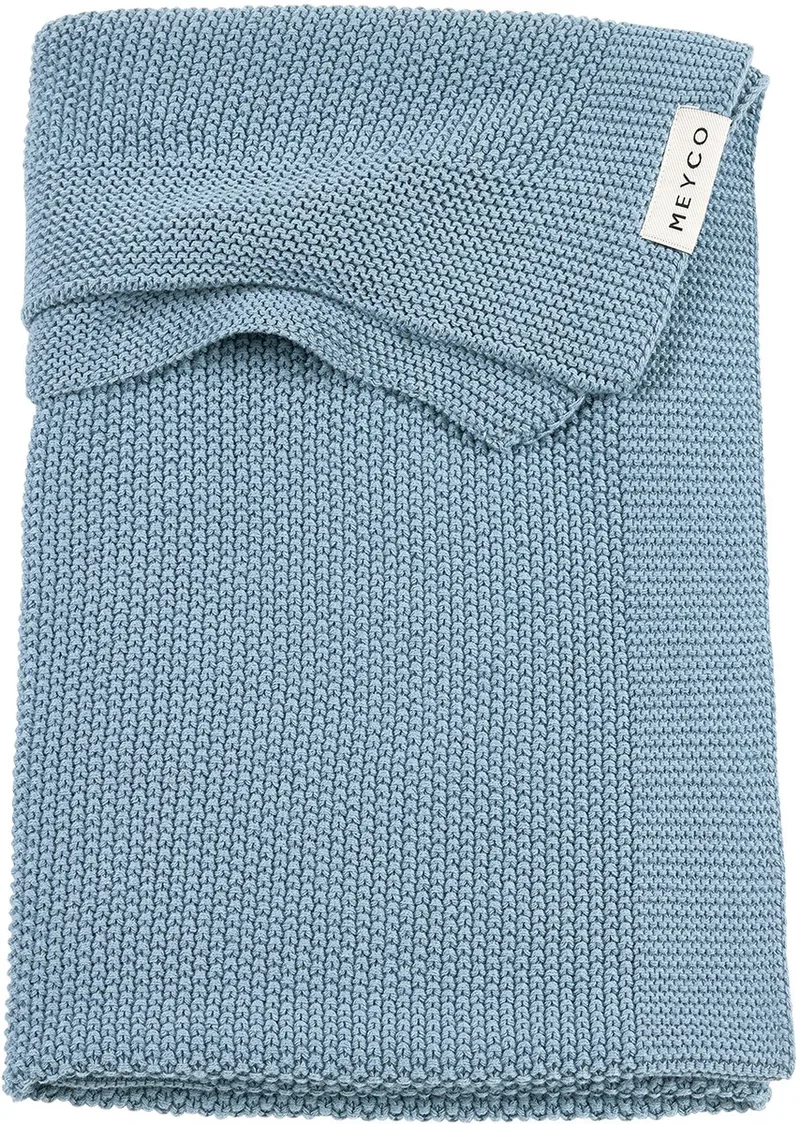 Mini Relief Wiegdeken - 75x100cm - 1.0 TOG från Meyco i Jeans Blue – produktbild