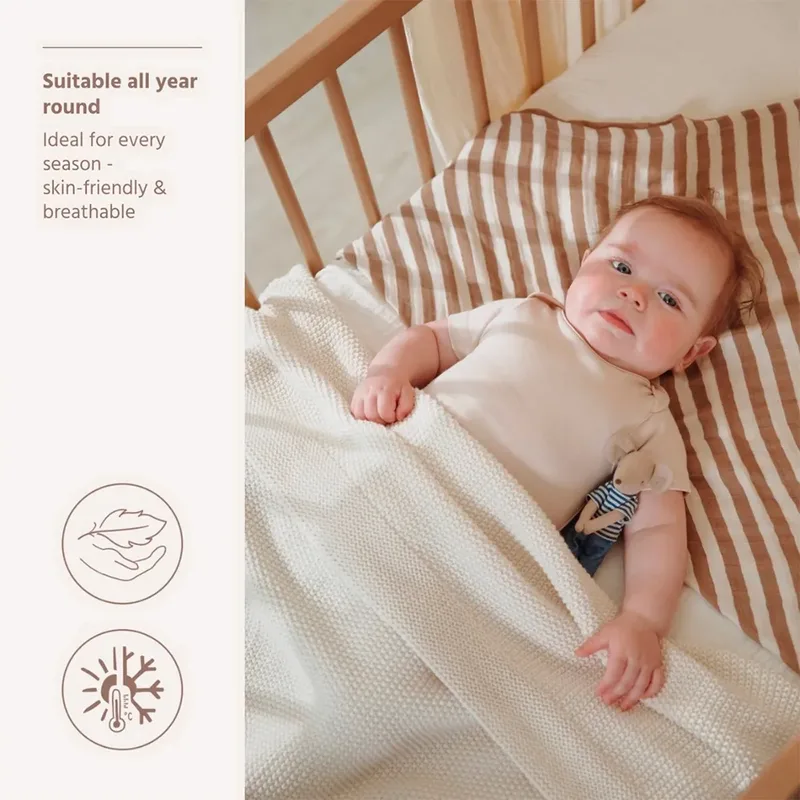 Mini Relief Wiegdeken - 75x100cm - 1.0 TOG de Meyco en Naturel – photo produit 4 sur 6