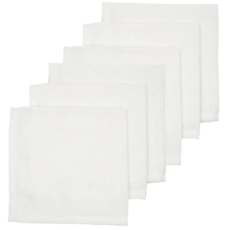 Monddoekjes 30X30cm 6-Pack Badstof - Wit de Meyco – photo produit