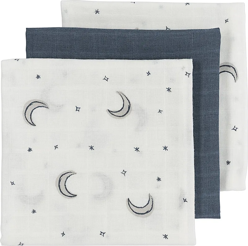 Moon hydrofiele doeken - 3-pack - 70x70cm by Meyco in Indigo – product photo