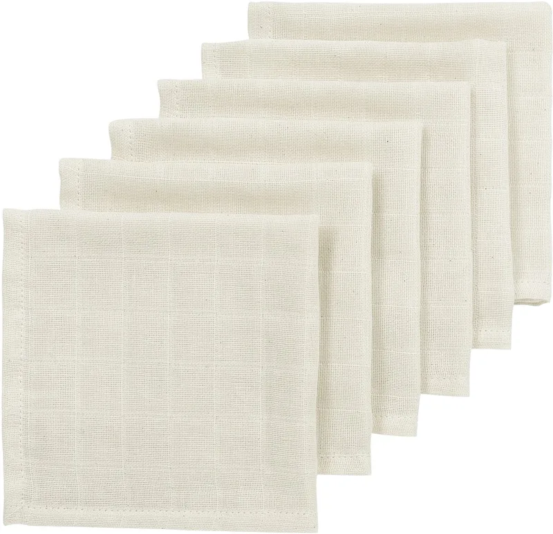 Nature Monddoekjes - Hydrofiel - 6-Pack - 30x30cm från Meyco i Natur – produktbild