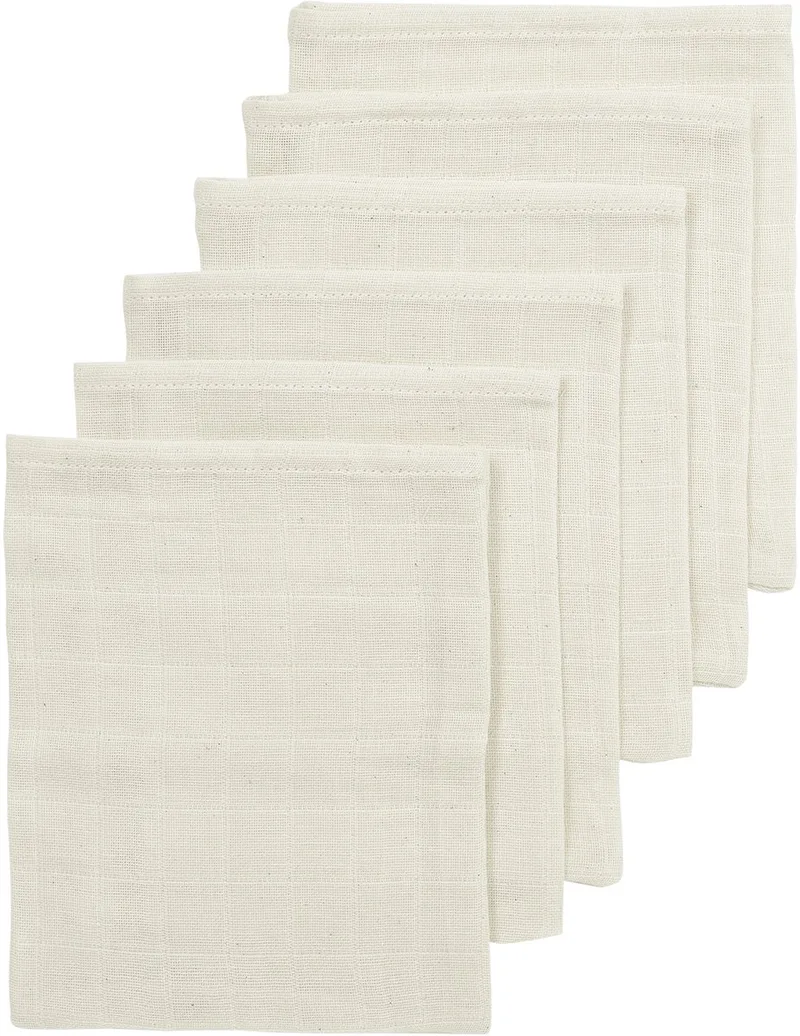 Nature Washandjes - Hydrofiel - 6-Pack - 20x17cm van Meyco in Naturel – productfoto