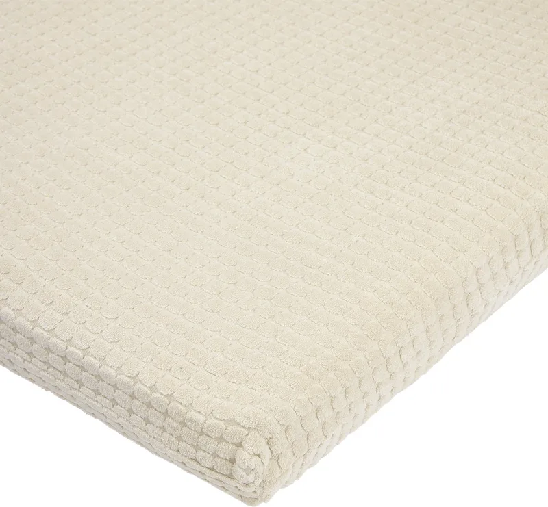 Pebble Hoeslaken Boxmatras - Deluxe Jacquard - 80x100cm van Meyco in Soft Sand – productfoto