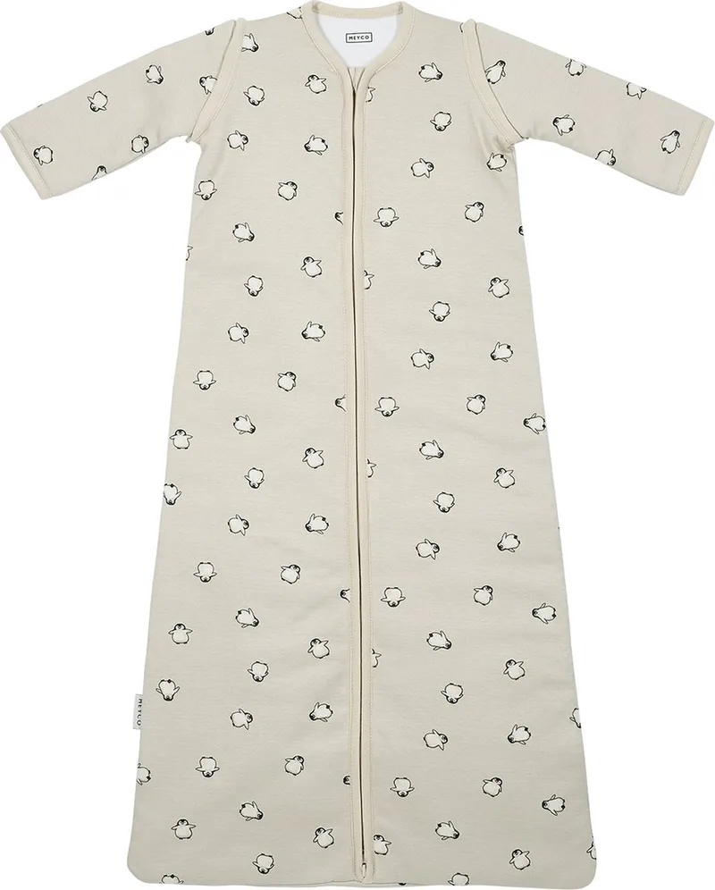 Penguin Baby Slaapzak Met Afritsbare Mouwen - Soft Sand - 90cm - 2.5 TOG by Meyco in Penguin Soft Sand – product photo