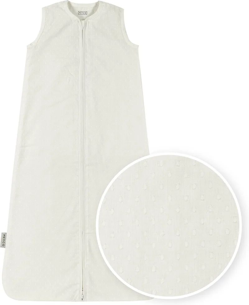 Plume baby zomerslaapzak - 70cm - 0.5 TOG van Meyco in Offwhite – productfoto