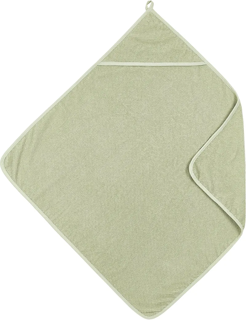 Popcorn badcape - 75x75cm van Meyco in Soft Olive – productfoto