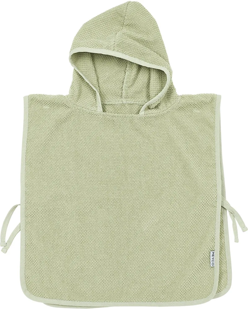 Popcorn badponcho - 1-3 jaar van Meyco in Soft Olive – productfoto