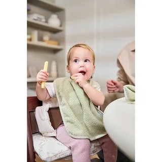Popcorn Slab met Klittenband - 2-Pack - Naturel/Soft Olive by Meyco in Green – product photo 2 of 2