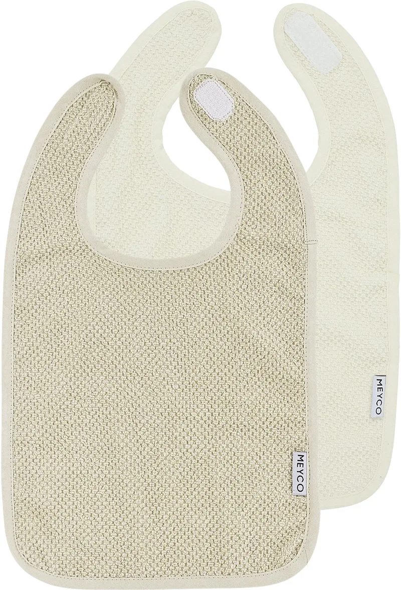 Popcorn Slab Met Klittenband - 2 Stuks - Naturel/Soft Sand by Meyco in Beige – product photo