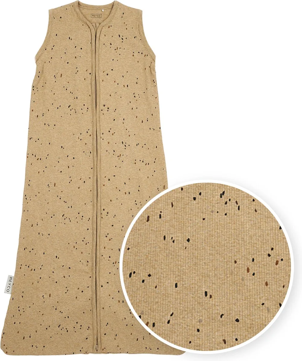 Rib Mini Spot baby zomerslaapzak - 110cm - 0.3 TOG by Meyco in Toffee Melange – product photo