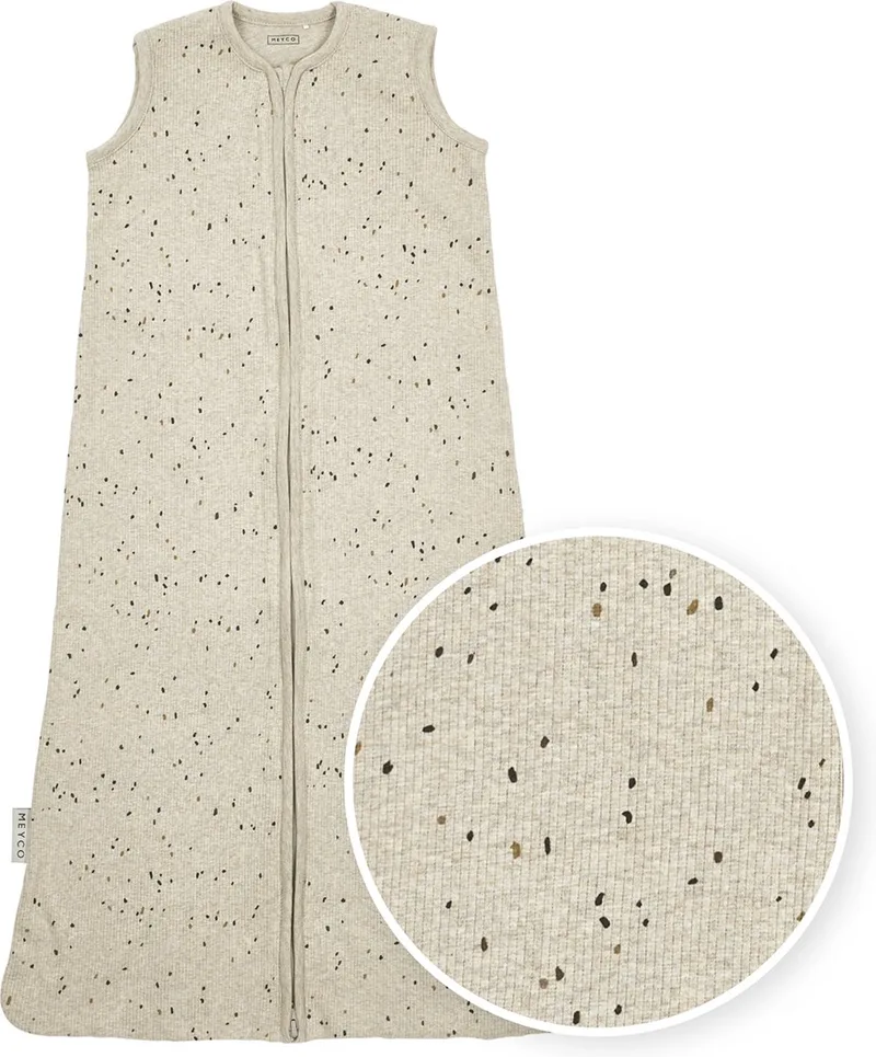 Rib Mini Spot baby zomerslaapzak - 70cm - 0.3 TOG van Meyco in Sand Melange – productfoto